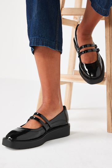 Black Forever Comfort® Mary Jane Low Wedge Shoes