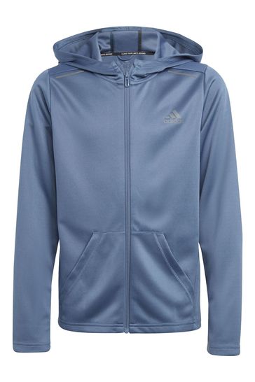 Blue adidas zip hoodie store
