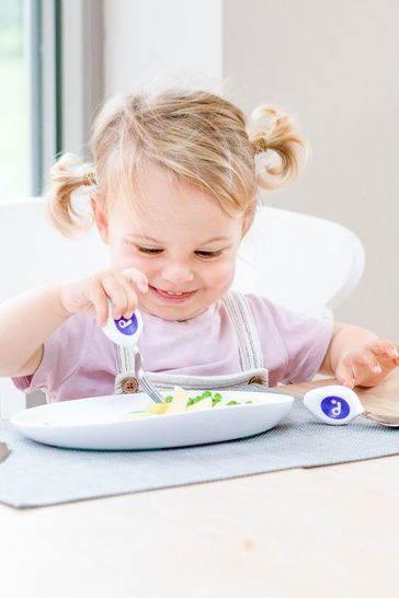 Indigo Blue doddl Tenedor & Spoon Indigo Toddler Cutlery Set Toddler Cutlery Set
