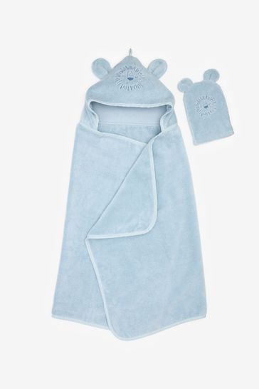 Baby Blue Lion Hooded Baby Towel