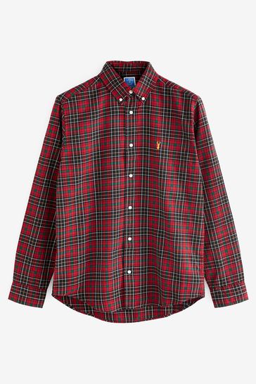 Black red top dress shirt