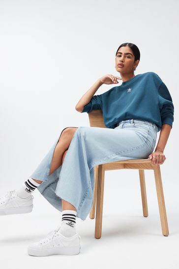 Adidas essentials boyfriend crew sweatshirt on sale