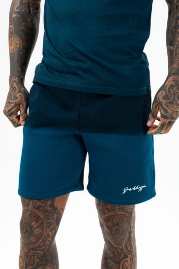 Hype. Teal Blue Fade Scribble Shorts