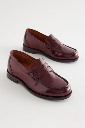 Buy Plum Purple Leather Saddle Loafers from Next Luxembourg