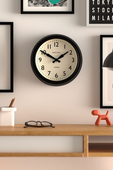 Jones Clocks Black Retro Telecom Wall Clock