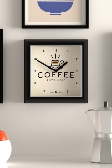 Jones Clocks Black Black Coffee Wall Clock