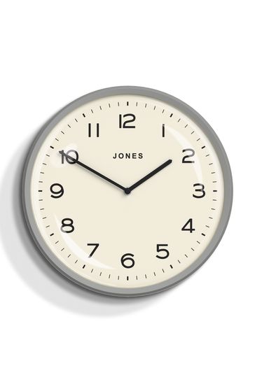 Jones Clocks Grey Grey Convex Moonlight Wall Clock