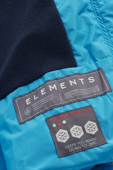 Bright blue elements thermal padded hooded short coat clearance