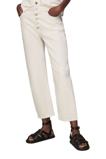 Whistles White Authentic Hollie Button Jeans