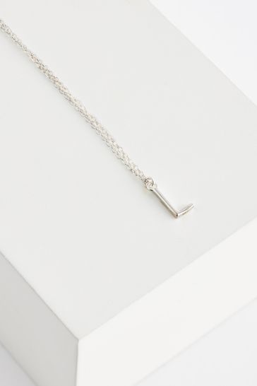 L initial necklace silver best sale