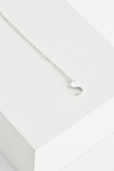 Sterling Silver S Initial Necklace