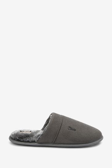 Grey Stag Mule Slippers