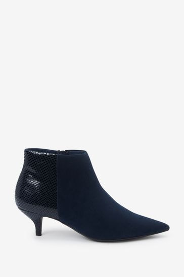 Navy Forever Comfort Kitten Heel Shoe Boots