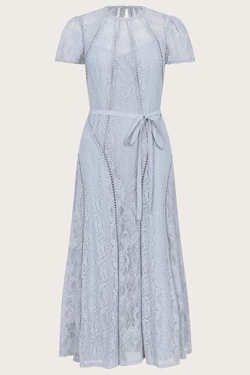 Buy Monsoon Grey Maya Lace Short Sleeve Midi Dress from Next Bahrain