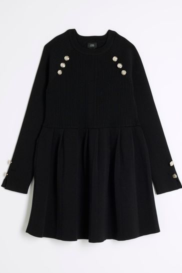 Buy River Island Girls Long Sleeve Military Pleated 100 Cotton Dress from the Laura Ashley online shop