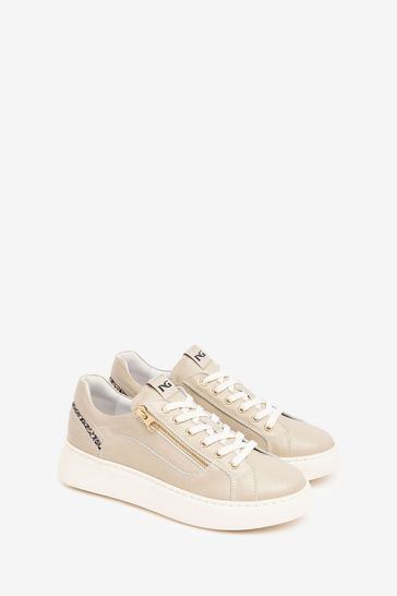 Buy NeroGiardini Cream Leather Cupsole Trainers from Next Bahrain