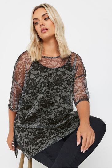 Buy Yours Curve Oversized Mesh Top from the Laura Ashley online shop