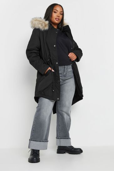 Faux fur trim parka discount