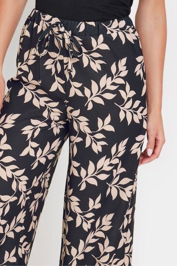 Buy PixieGirl Petite Black Leaf Animal Print Wide Leg Trousers from Next Canada