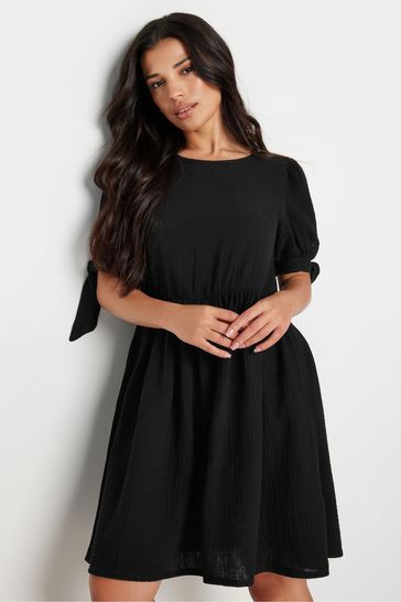 Casual black dress with sleeves best sale