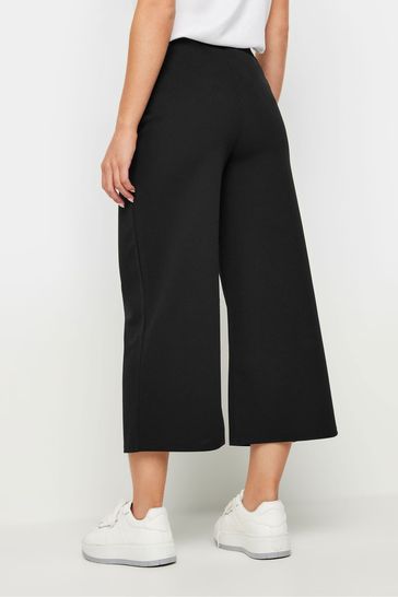 Buy PixieGirl Petite Black Button Front Wide Leg Cropped Trousers from Next Bahrain