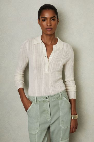 Knitted polo neck jumper top
