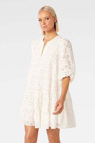 Forever New Palermo Broderie Smock Mini Dress