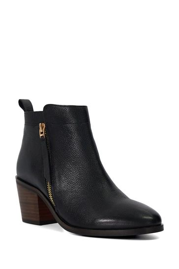 Dune London Black Paicing Side Zip Ankle Boots