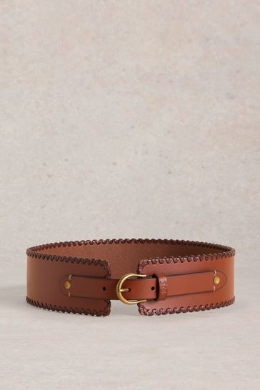 Buy White Stuff Brown Leather Cinch Waist Belt from Next Denmark