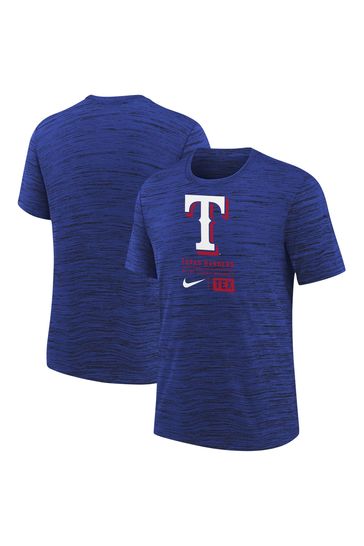 Buy Fanatics Youth Blue MLB Texas Rangers Large Logo Velocity T Shirt from the Laura Ashley online shop