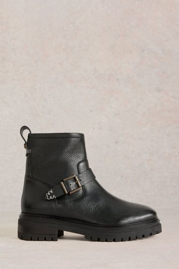 White Stuff Black Birdy Crop Biker Boots