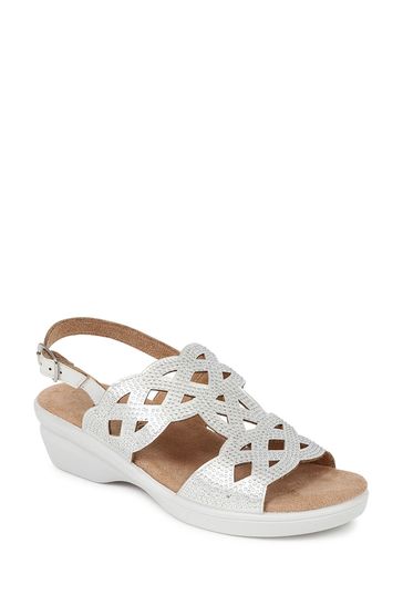 Buy Pavers Silver Adjustable Heeled Sandals from Next Netherlands