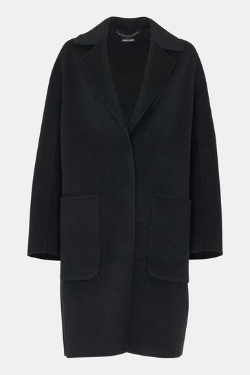 Buy Whistles Cassie Double Face Pocket Black Coat from Next Bahrain