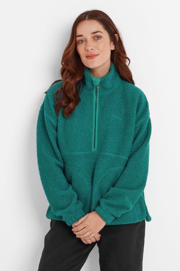 Tog 24 Blue Vance Womens Sherpa Zip Neck Jumper