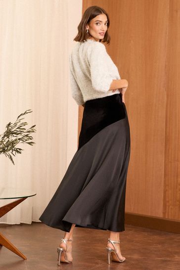 Satin velvet skirt hotsell