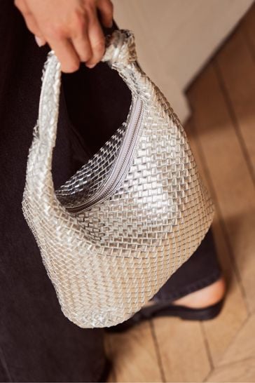 Buy Mint Velvet Silver Willow Leather Grab Bag from Next Denmark