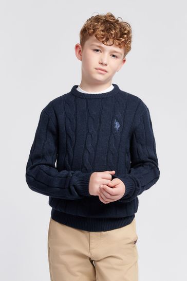 Boys cable knit jumper sales