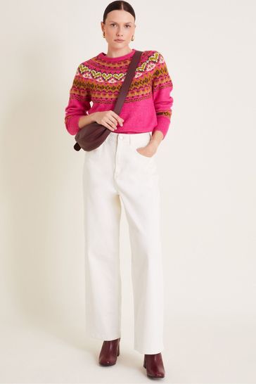Pink fair isle jumper shop