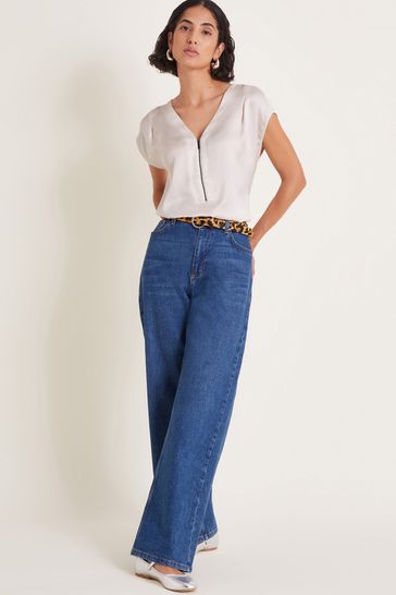 Buy Monsoon Cream Wilde Woven Sleeveless Top from Next Kuwait