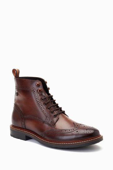 Buy Base London Dealer Lace Up Brogue Boots from Next Bahrain