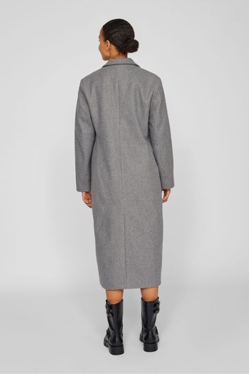 Buy VILA Grey Long Sleeve Tailored Midi Coat from Next Netherlands