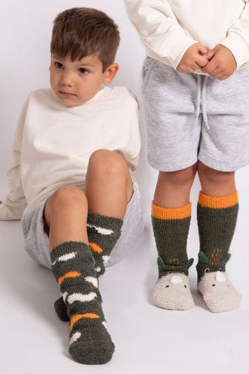 Buy Totes Green Childrens Totes Super Soft Slipper Socks 2 Pair Pack from Next Poland