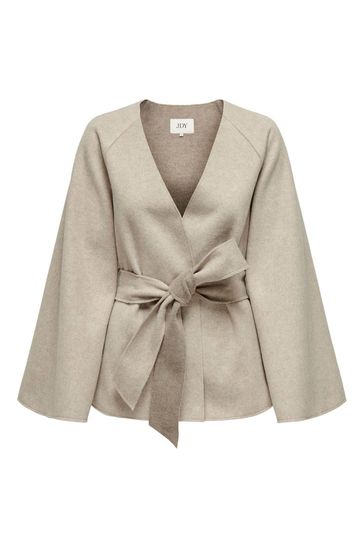 Cream wrap jacket sale