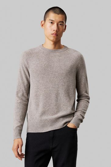 Buy Calvin Klein Grey Luxury Wool Crew Neck Jumper from Next Poland