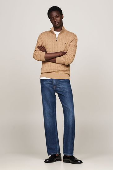 Buy Tommy Hilfiger Classic Cotton Cable Zip Sweater from Next Turkey