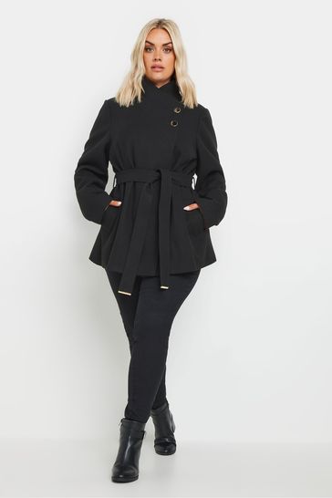 Buy Yours Curve Short Wrap Wool Coat from the Laura Ashley online shop
