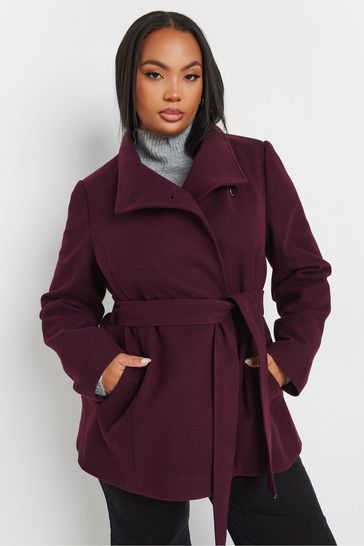 Buy Yours Curve Short Wrap Wool Coat from the Laura Ashley online shop