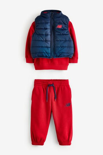 Buy New Balance Red Baby Boys Sweatshirt Joggers And Gilet Set from Next Bahrain