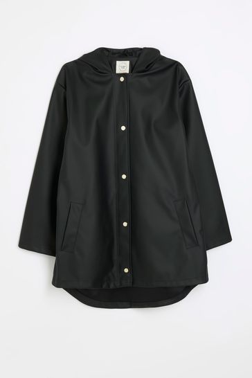 Buy River Island Black Hooded Rain Mac from Next Turkey