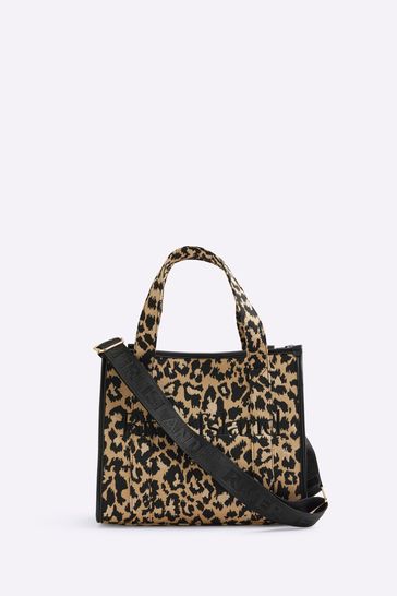 Buy River Island Medium Leopard Jacquard Embossed Tote Bag from Next Turkey